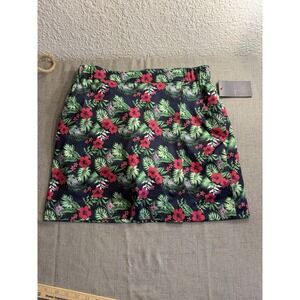 Lohla Sport Floral Hawaiian Pull on Golf Skort Women's Size 6 Navy And Pink NWT